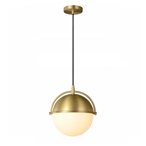 Brass and glass globe deals pendant light